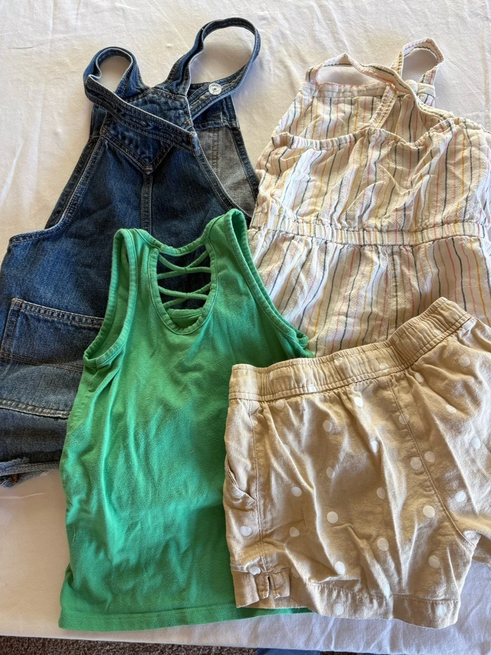 ☀️ OLD NAVY Girls Size 8 Summer Lot (4 Pcs) Shortalls Romper Tank Shorts 🌸